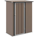 Outdoor Storage Shed Steel Garden Shed With Lockable Door | Brown
