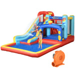 4 In 1 Kids Bouncy Castle W/ Slide Pool Trampoline Climbing Wall Blower