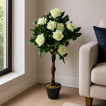 Artificial Cream Rose Tree Wedding Twisted Vine Detail 90cm