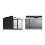 2-in-1 Metal Shed With Greenhouse, Transparent Pc Panels – 10 X 9ft, Zinc Steel & Polycarbonate Construction