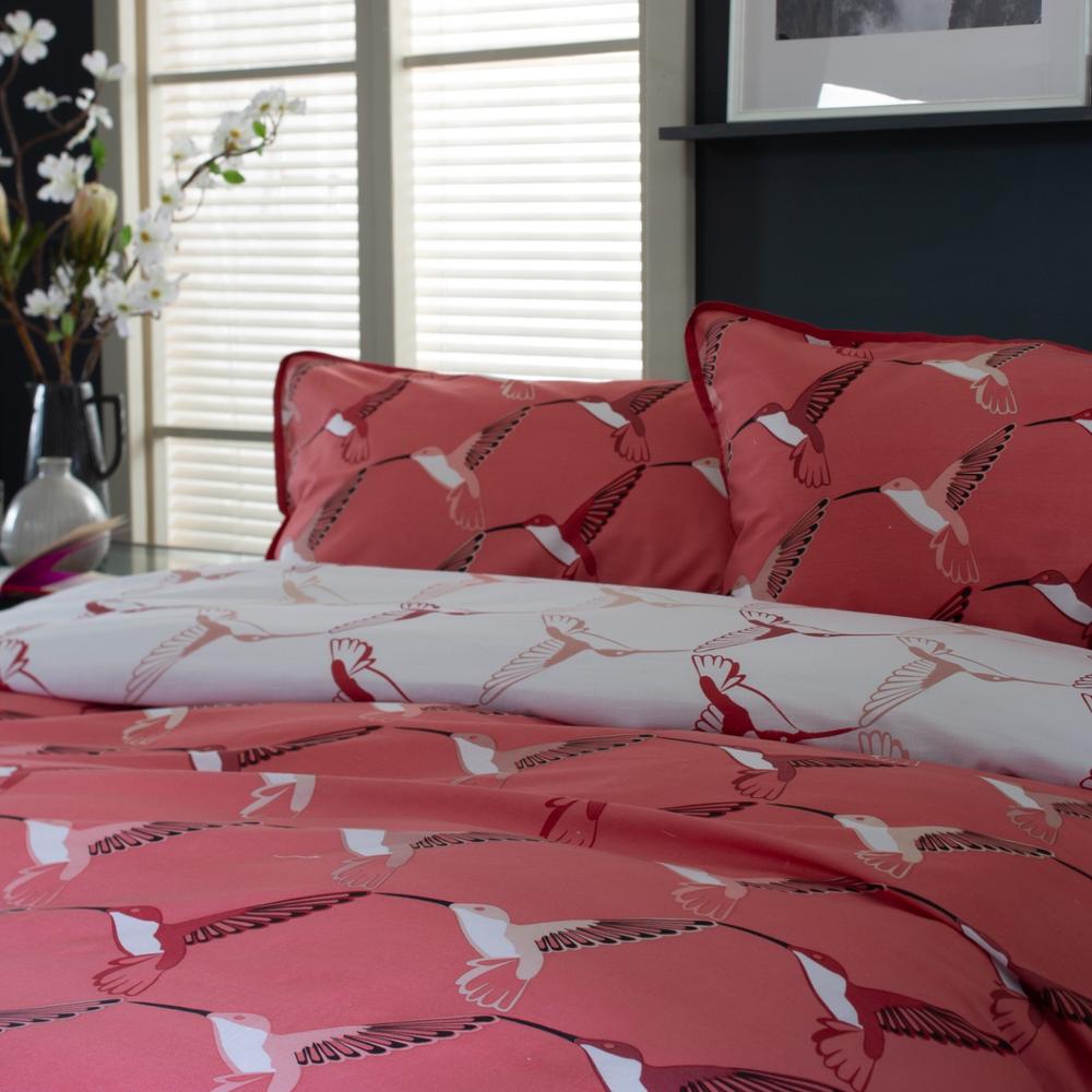 Hummingbird Deluxe Thread Count Cotton Duvet Cover Set | Double | Pink