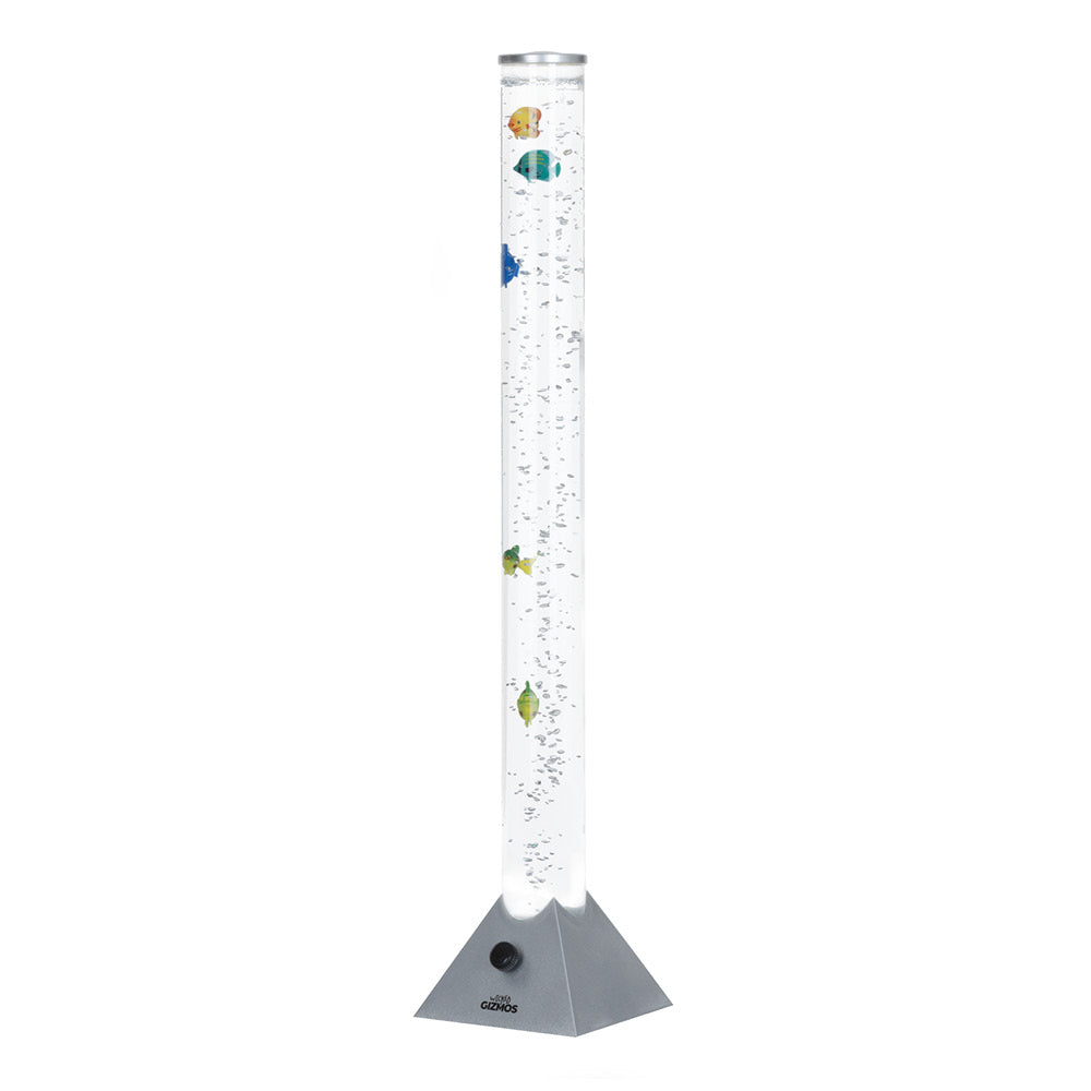 Wicked Gizmos Led Bubble Lamp 90cm Colour Changing With Fish For Sensory Play