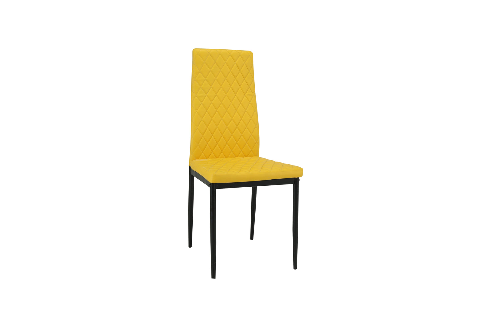 San Diego Marble Top Dining Table With Emily Leather Chairs | Mustard