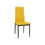 San Diego Marble Top Dining Table With Emily Leather Chairs | Mustard