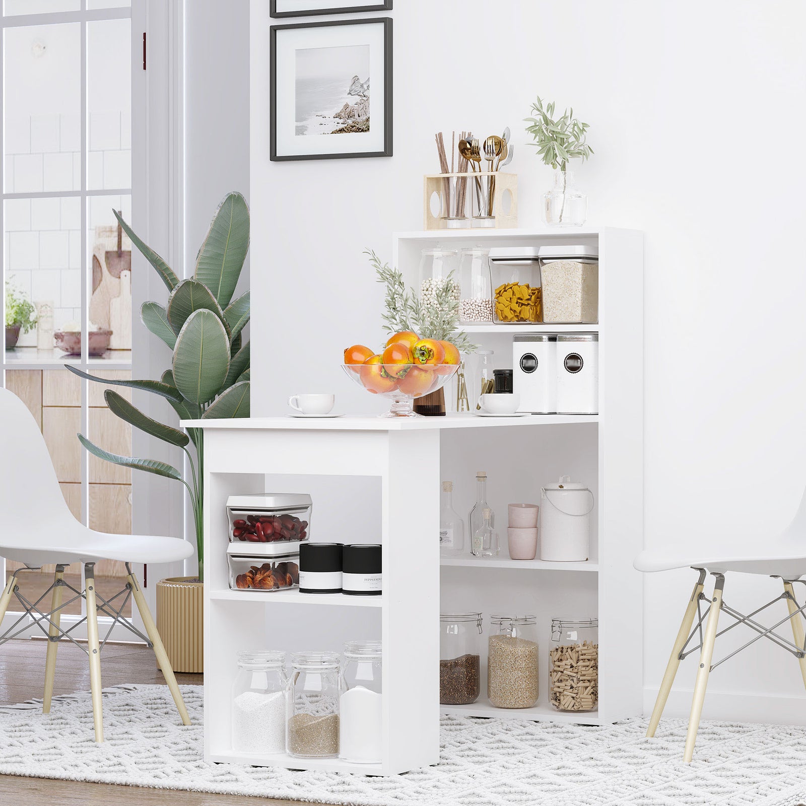 120cm Modern Computer Desk Bookshelf Writing Table | White