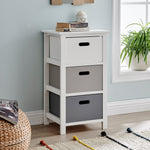 Livivo Nina 3 Drawer Storage Unit - White/grey