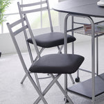 Stowaway Dining Set 4 Folding Chairs Black And Silver Compact Design