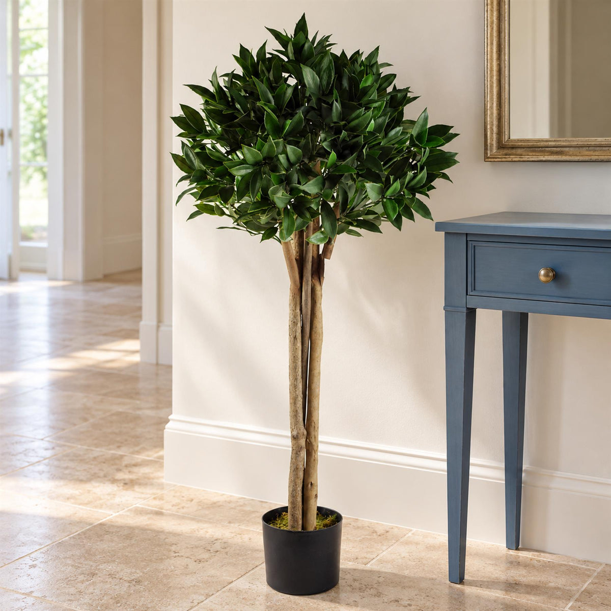 Artificial 120cm Deluxe Luxury Artificial Bay Leaf Laurel Tree Topiary Ball - 4ft Tall