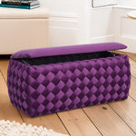 Plumeo Large Velvet Storage Ottoman | Purple