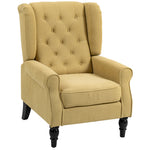 Accent Armchair Home Furniture Retro Tufted Club Wood Fabric | Yellow