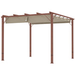 3 X 3(m) Aluminium Garden Pergola With Retractable Roof | Natural