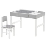 Kids Table And Chair Set 2 In 1 Activity Play Table For Bricks W/storage