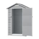 4.4x3.4ft Garden Sanctuary Garden Plastic Storage Shed With Lockable Hinged Door | Grey