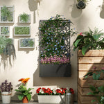 Metal Garden Bed With Trellis, Two Trees Cut-out Screen