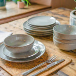 Nordic Stoneware Dinner Set | 12 Piece | Grey