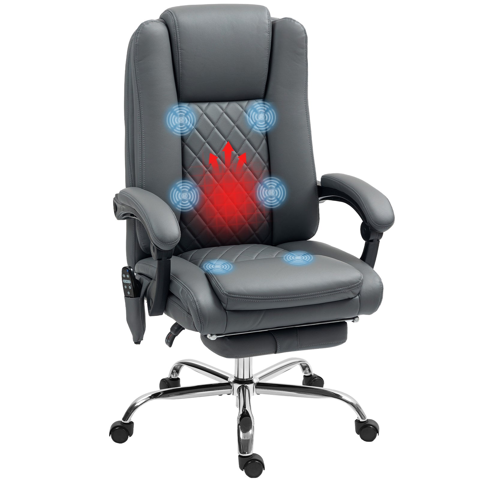 Massage Office Chair, Reclining | Light Grey
