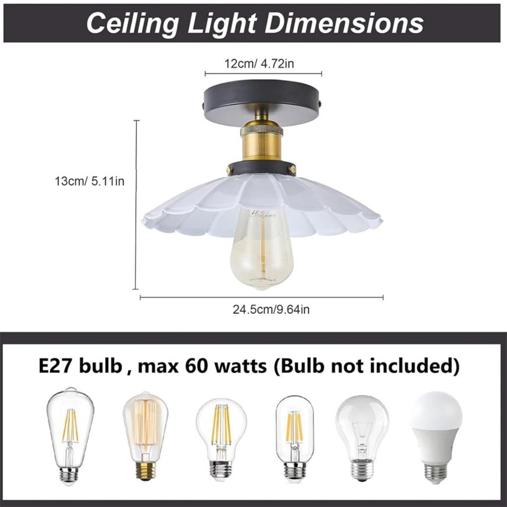 Bath Plus TB+ 2 Pack Flush Mount Ceiling Light E27 Scalloped Shade