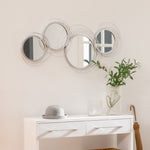 Metal Wall Art Decorative Mirror Modern Wall Sculpture | One Size | Silver