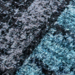 Large Blue Area Rug, Geometric Carpet 160x230cm