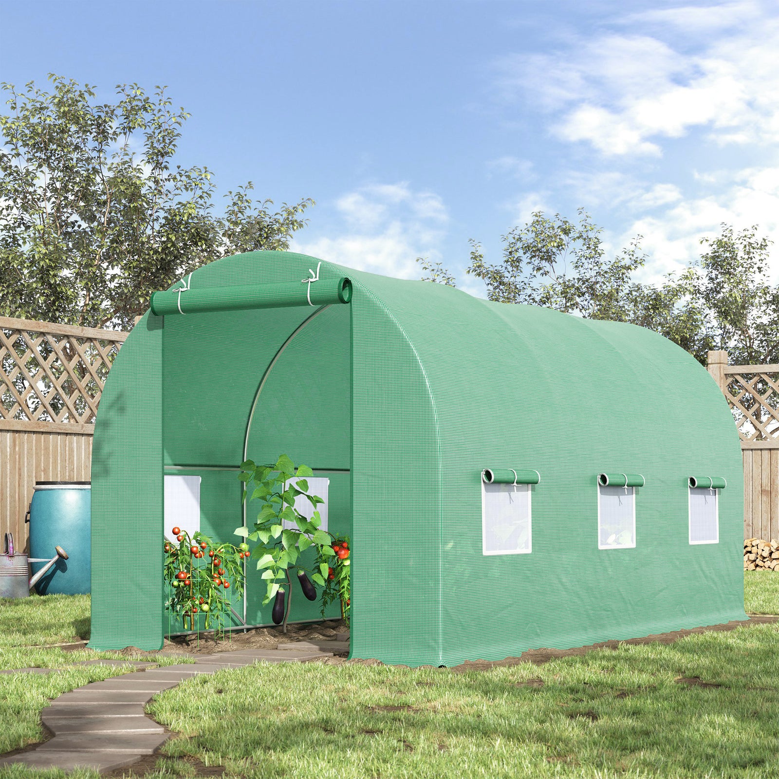 Walk-in Polytunnel Greenhouse 4.5x2x2m