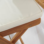 5-Piece Folding Wooden Garden Dining Set with Cushions