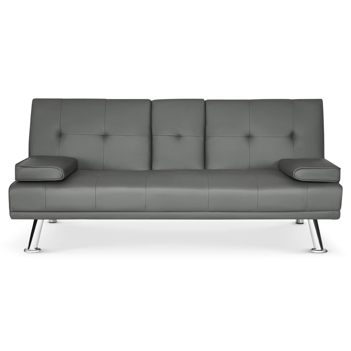 Manhattan Faux Leather Sofa Bed 2 Seater | Grey
