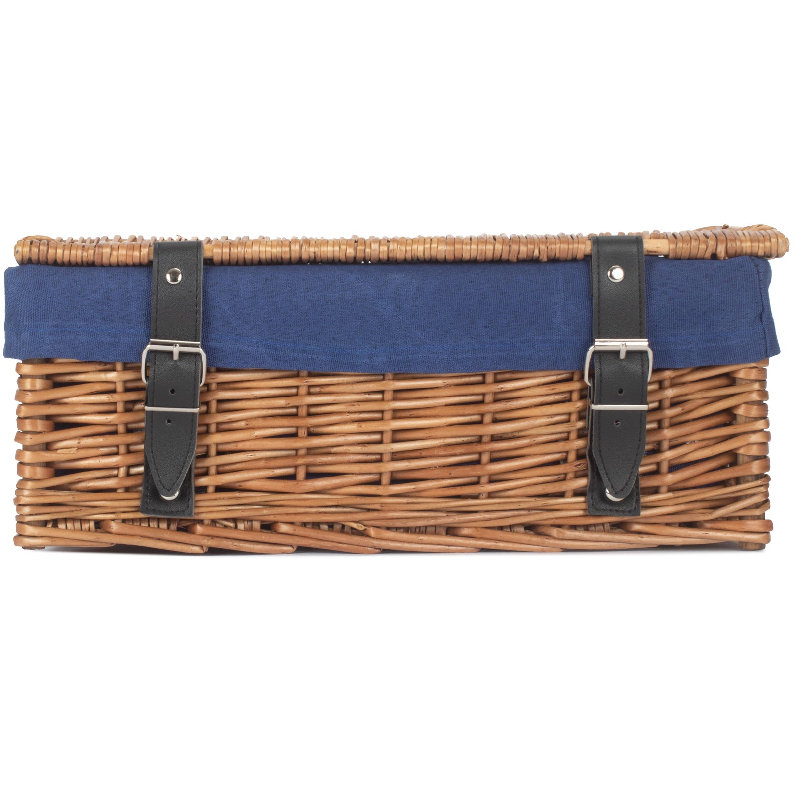 Wicker Double Steamed 35cm Empty Hamper Basket | Blue