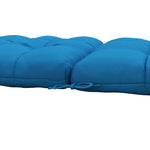 2pc Outdoor Seat Cushion With Backrest, Ties, For Garden | Blue