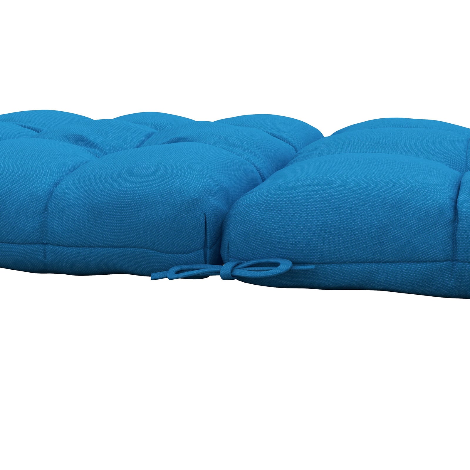 2pc Outdoor Seat Cushion With Backrest, Ties, For Garden | Blue