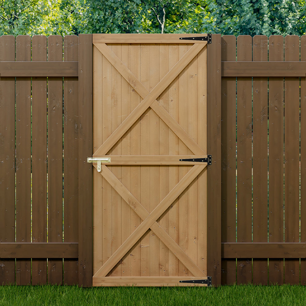 79/85/100cm W X 183cm H Garden Flat Top Pine Wood Gate Kit | Medium