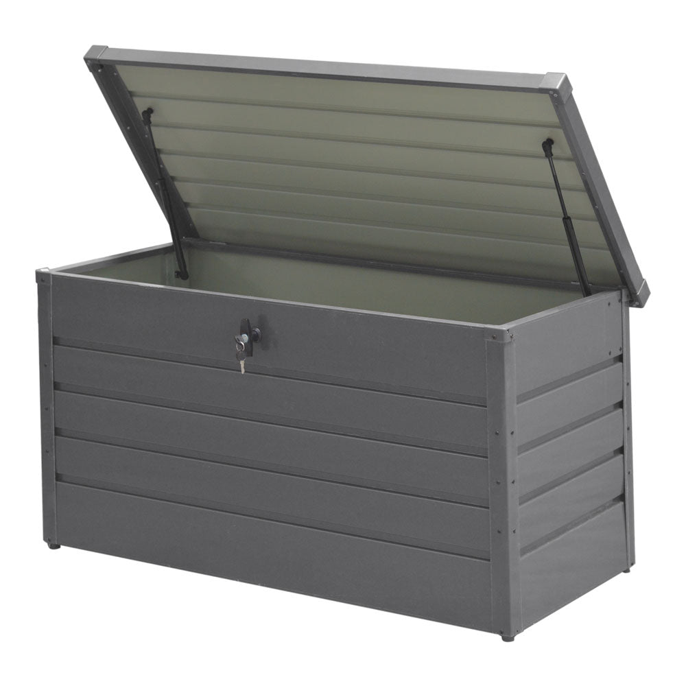 350l Metal Outdoor Garden Storage Box Lockable Weatherproof Organizer