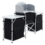 Living and Home Camping Kitchen Stand Unit Storage Portable Outdoor Black