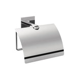 Toilet Roll Holder With Cover, Self-adhesive, Chrome, Stick Collection