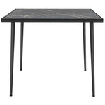 Square Outdoor Dining Table, Marble Effect Top | Black