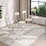 Set Of 4 Compact Wooden Folding Chair With Metal Legs | Set of 4 | White