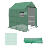 Reinforced Pe Greenhouse Cover W/ Door & Windows | Green