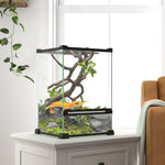 Glass Reptile Terrarium, Vivarium For Lizards, Frogs, Snakes, Turtles | Black
