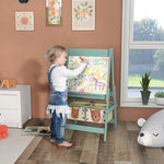 Kids Easel With Paper Roll, Blackboardboard, Storage | Green
