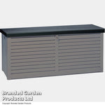 Garden_Gear 490l Garden Storage W/sit On Lid-grey W/blk Lid