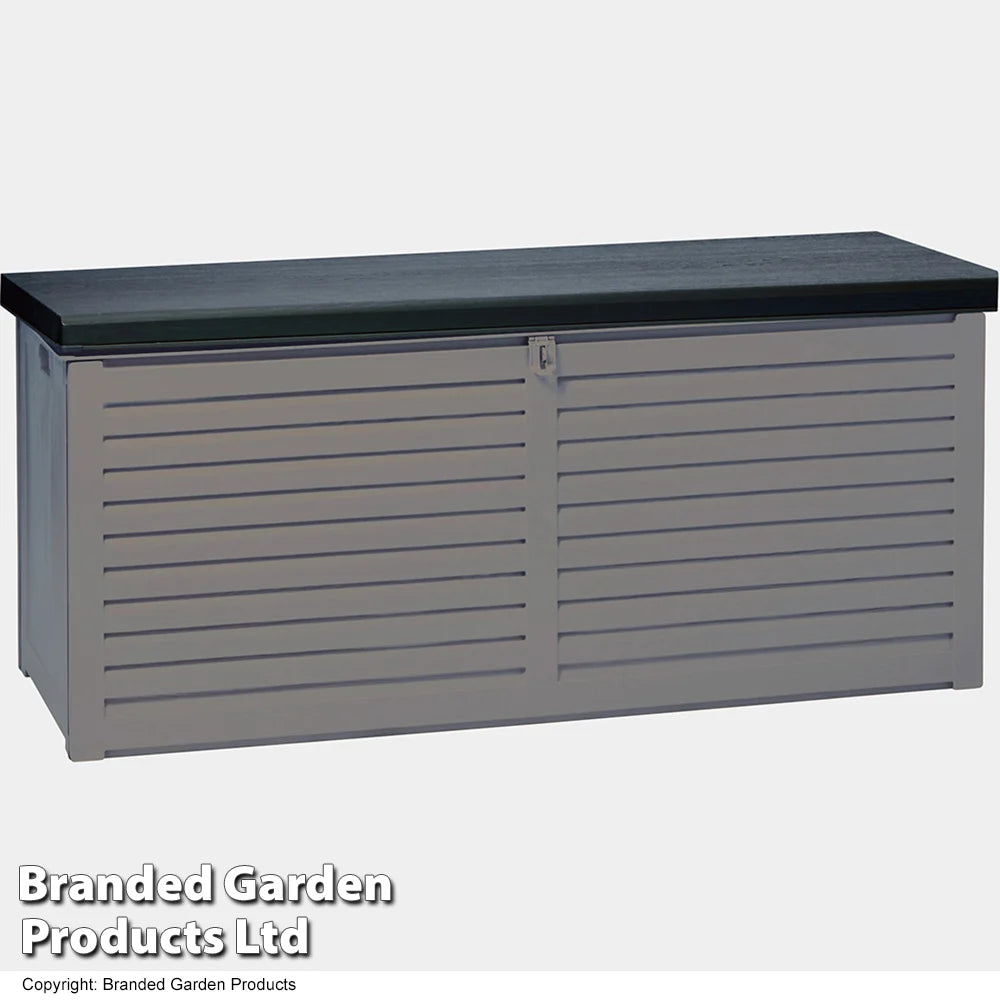 Garden_Gear 490l Garden Storage W/sit On Lid-grey W/blk Lid