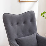 Velvet Upholstered Armchair With Footstool & Pillow – Modern Accent Lounge Chair For Living Room