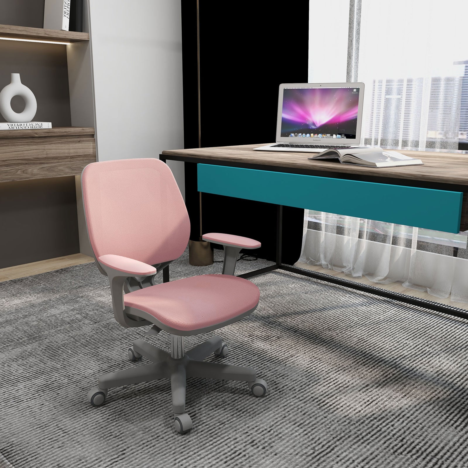 Office Chair, Swivel Wheels | Pink