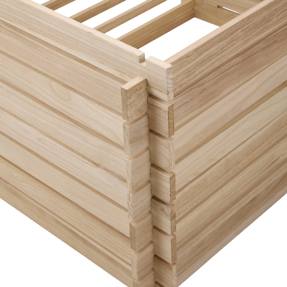 Wooden Garden Compost Bin, Eco-friendly Paulownia Wood, Ventilated Design, Tool-free Assembly | Large
