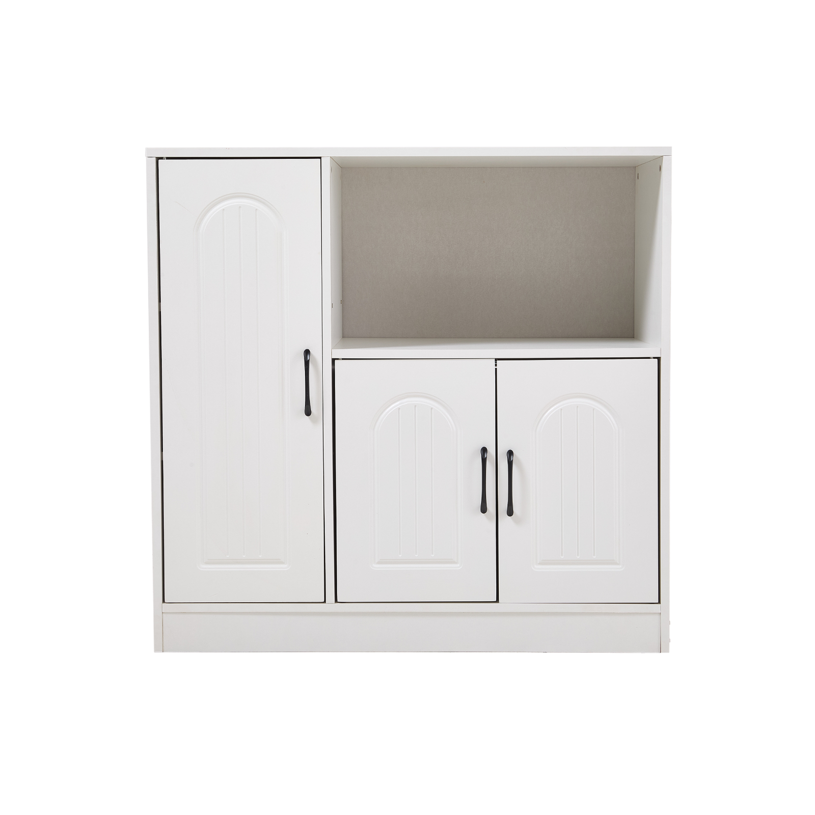 Breeins Wooden Sideboard Storage Cabinet With Microwave Counter Organizer