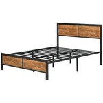 Double/king Bed Frame Steel Bed Base Headboard Rustic Brown | King | Brown