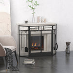3 Panel Folding Fire Screen With 2 Door Fireplace Accessary