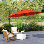 3x3m Cantilever Parasol W/ 360° Crank Handle Tilt | Orange