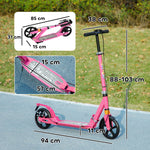Scooter For Kids, Foldable Kick Scooter With Adjustable Handlebar | Pink