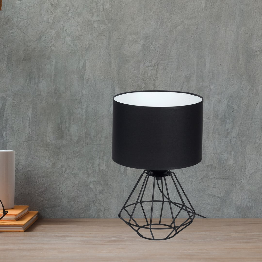 Colin Black Table Lamp 1xe27 Hand Made Matt Black Cage Style Lamps Creating Industrial Chic