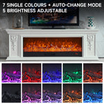 Tv Stand Electric Fireplace With 7 Led Flame Colors, Remote & Wifi Control, 750w/1500w Heater For Rooms Up To 25㎡